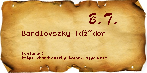 Bardiovszky Tódor névjegykártya